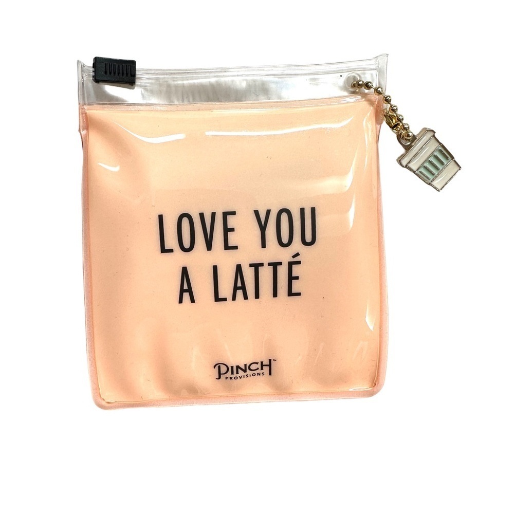 🔴 5 for $10 LOVE YOU A LATTE Pinch Provisions Mini Pouch Cup Holder Stirrers